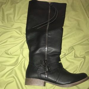 Black knee high boots